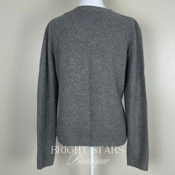 Gray Crew Neck Sweater with Red and White Snowflake Design - Picture 7 of 10